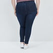 Pantalon jegging taille haute denim blue black femme grande taille