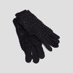 Gants 2-en-1 tricot&eacute;s avec sequins noir femme