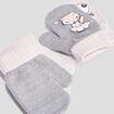 Lot 2 paires moufles multicolore b&eacute;b&eacute; fille
