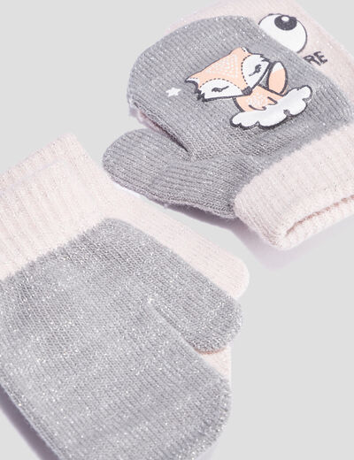 Lot 2 paires moufles multicolore bébé fille