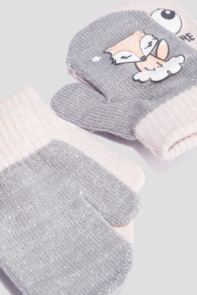 Lot 2 paires moufles multicolore bébé fille
