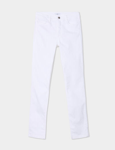 Pantalon slim taille standard blanc femme
