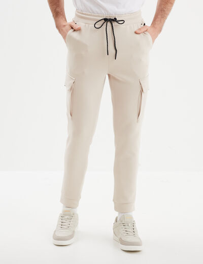 Pantalon de jogging cargo slim beige homme