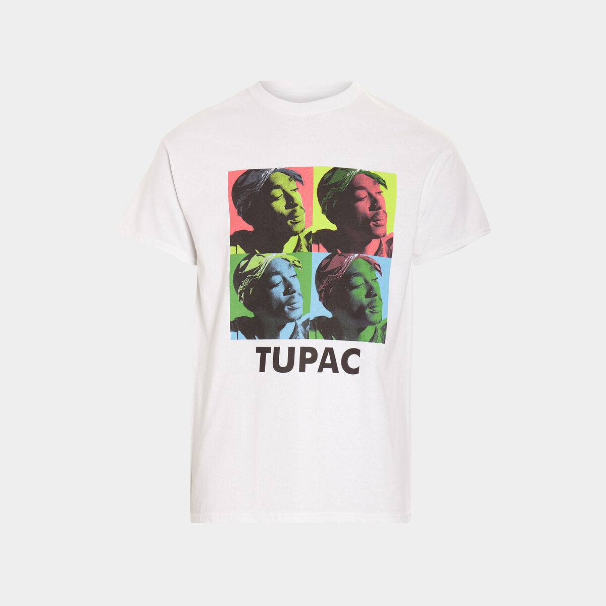 T-shirt manches courtes Tupac blanc homme