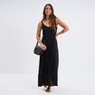 Robe longue fluide bretelles noir femme