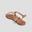 Sandales plates jaune or femme