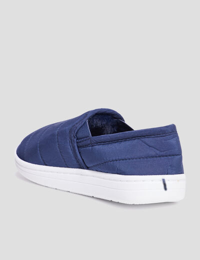 Chaussons chauds matelassés bleu garçon