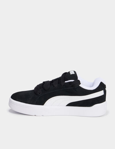 Tennis basses à lacets en cuir Puma noir garçon