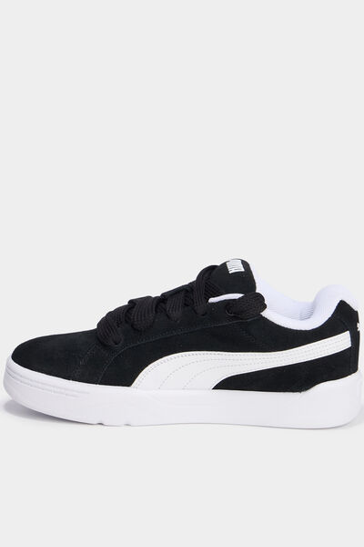 Tennis basses &agrave; lacets en cuir Puma noir gar&ccedil;on