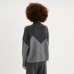 Pull col montant &agrave; sequins oversize gris fonc&eacute; femme