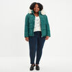 Doudoune à capuche imitation fourrure vert canard femme grande taille