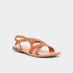 Sandales en cuir marron femme