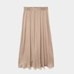 Jupe longue effet satin marron femme