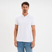 Polo piqu&eacute; coton manches courtes blanc homme