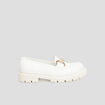 Mocassins crantés détail chaîne Liberto blanc femme