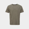 T-shirt manches courtes en mélange lin vert kaki homme
