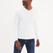 T-shirt col en V manches longues coton blanc homme
