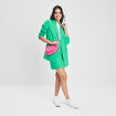 Jupe trapèze courte ceinturée vert menthe femme