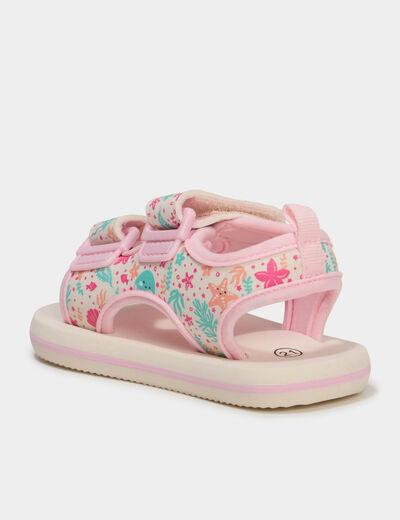 Sandales &agrave; scratchs multicolore b&eacute;b&eacute; fille