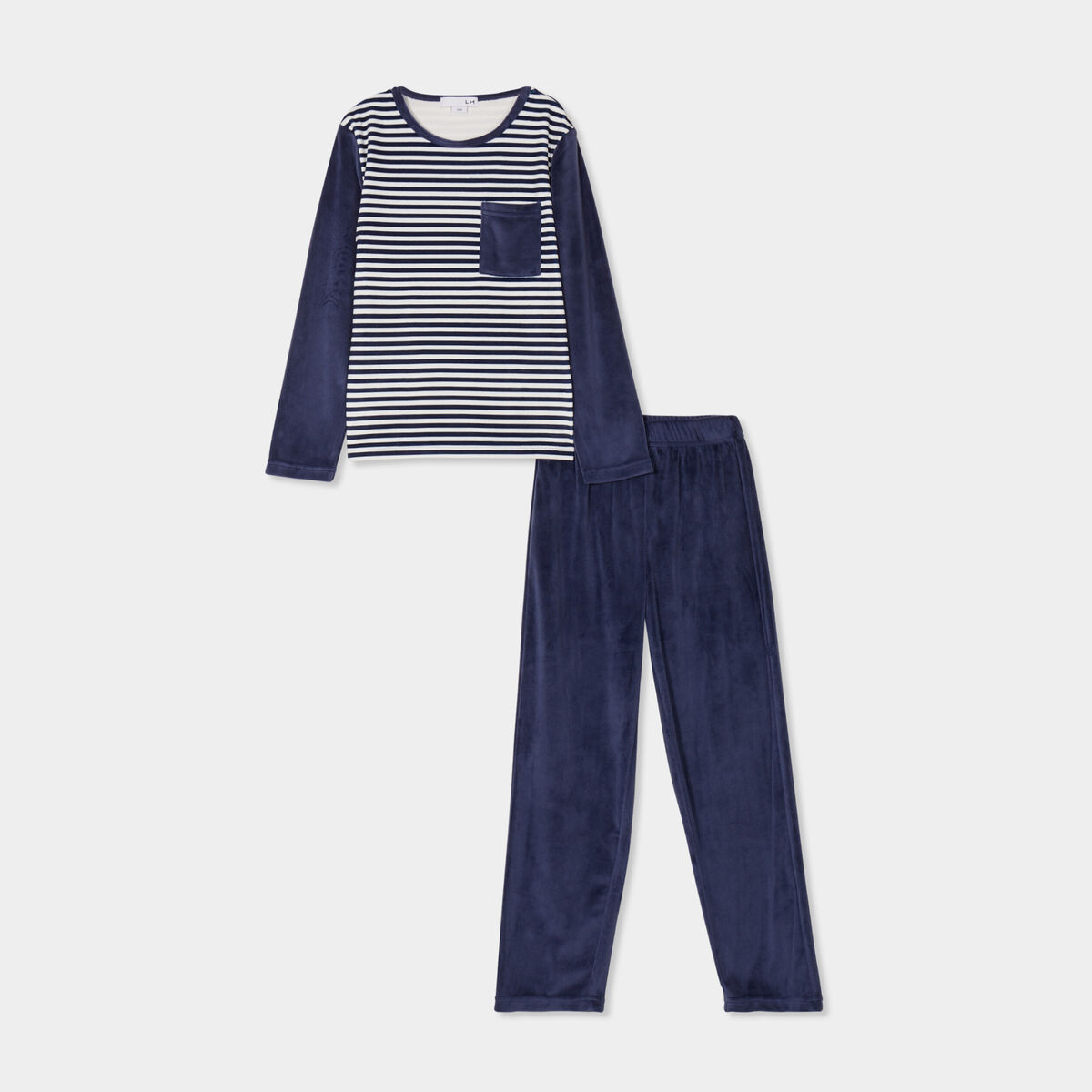 Ensemble de pyjama effet velours bleu marine gar&ccedil;on