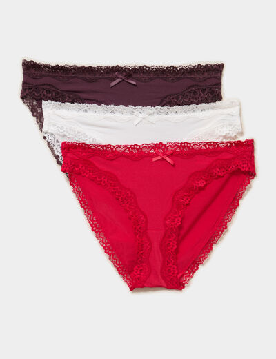Lot 3 culottes rouge femme