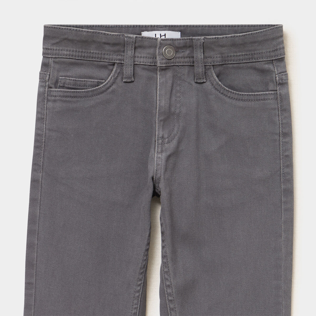 Pantalon slim coton majoritaire gris fonc&eacute; gar&ccedil;on