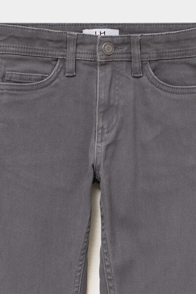 Pantalon slim coton majoritaire gris fonc&eacute; gar&ccedil;on