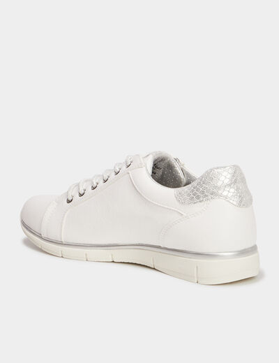 Baskets perforées à lacets Confortissimo blanc femme