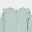 Gilet zipp&eacute; matelass&eacute; coeur &agrave; volants vert pastel b&eacute;b&eacute; fille