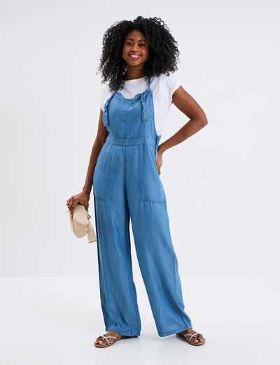 Combinaison pantalon jean lyocell fluide denim double stone femme