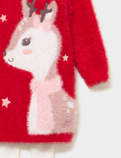Ensemble robe et collants No&euml;l rouge b&eacute;b&eacute; fille