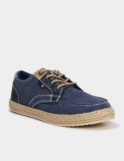 Chaussures bateau en jeans bleu homme