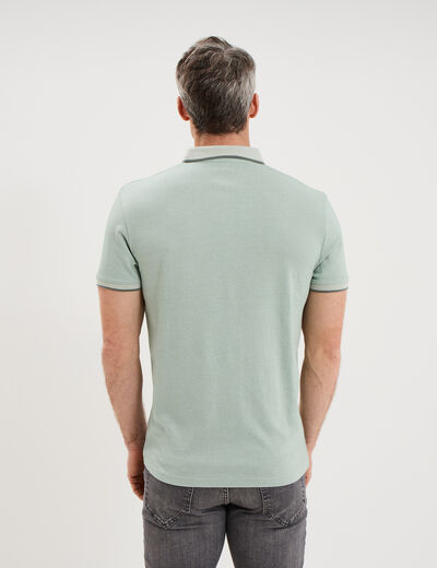 Polo manches courtes coupe droite vert pastel homme