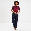 T-shirt manches courtes coton bordeaux femme