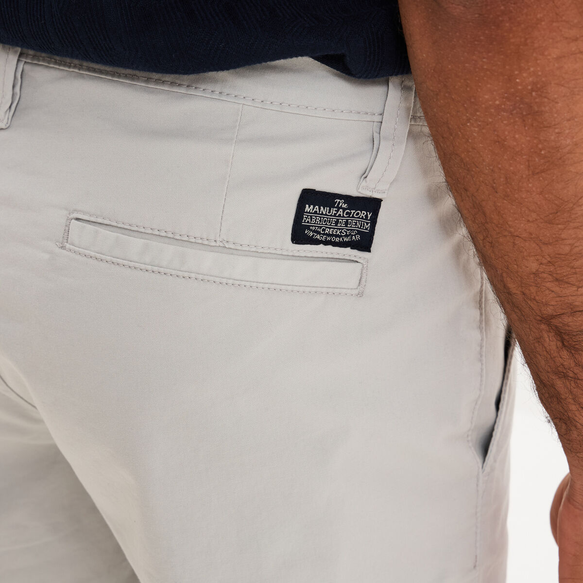 Bermuda short chino straight stretch gris clair homme
