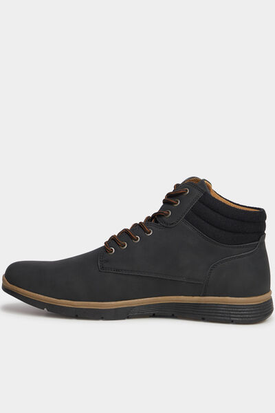 Bottines montantes &agrave; lacets noir homme