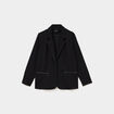 Blazer avec poches zipp&eacute;es noir femme grande taille