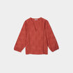 T-shirt ajouré manches 3/4 col en V vieux rose femme