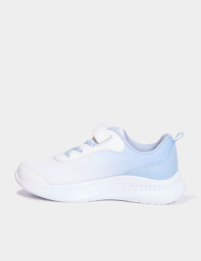 Baskets running à scratchs blanc fille