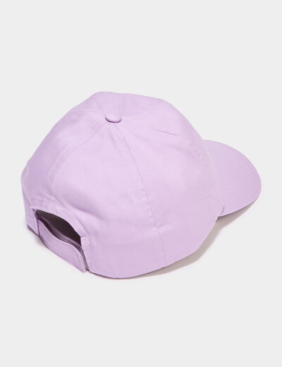 Casquette bomb&eacute;e ajustable coton parme fille