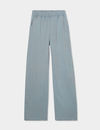 Pantalon de jogging large élastiqué gris femme