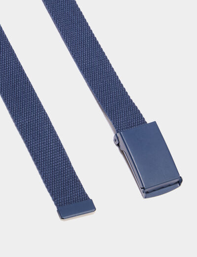 Ceinture fine effet toile bleu marine gar&ccedil;on