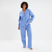 Ensemble pyjama 2 pi&egrave;ces coton bleu clair femme