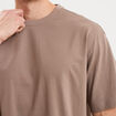 T-shirt col rond coupe relax coton &eacute;pais gris homme