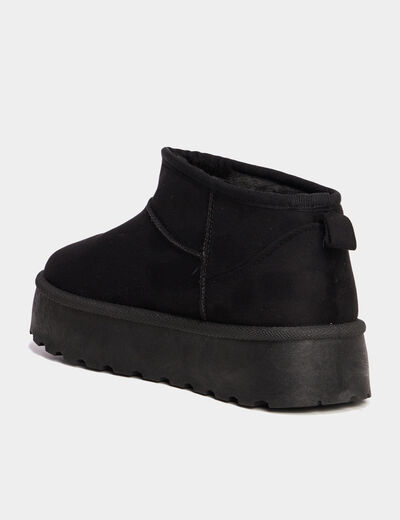 Bottines compens&eacute;es fourr&eacute;es Creeks noir femme