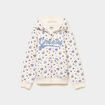 Sweat zipp&eacute; &agrave; capuche ecru fille