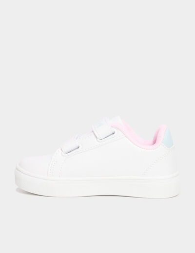Tennis basses à scratchs Stitch blanc fille