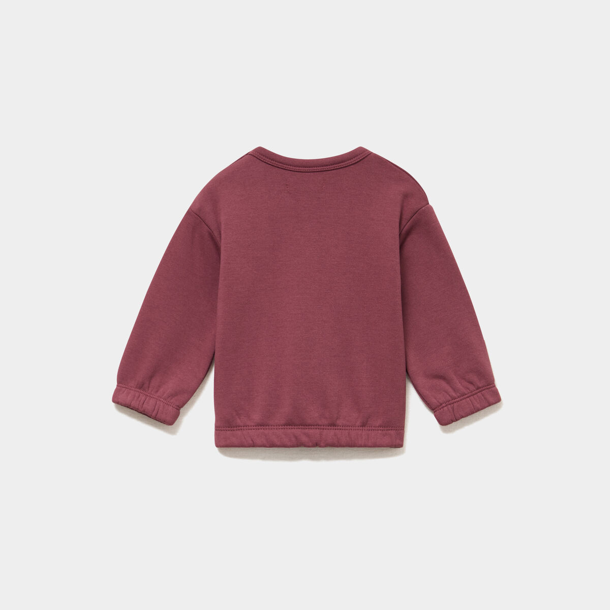 Sweat molletonn&eacute; boutons &eacute;paules bordeaux b&eacute;b&eacute; fille