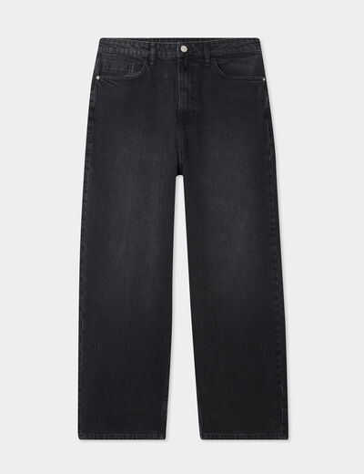 Jeans baggy 5 poches coton denim noir homme