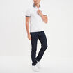 Polo coton ajusté manches courtes blanc homme